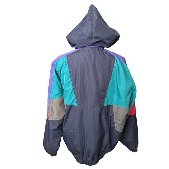Nevica Survival Ski Jacket Colorblock Winter Poly Lined Zip Pockets Hood  Large - Picture 2 of 10